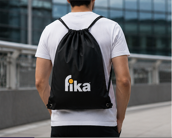 Sacca FIKA Nera con Logo | Gym Bag Unisex - immagine 3