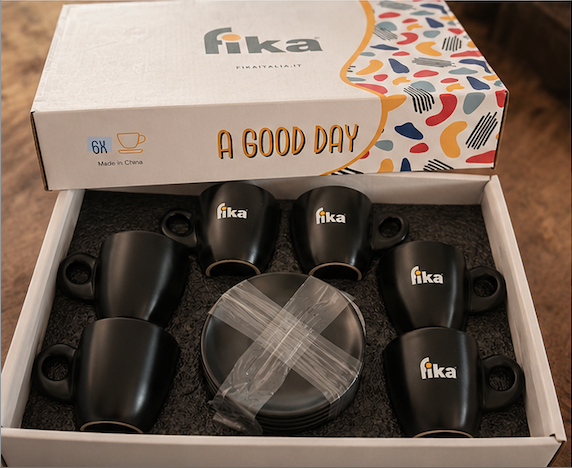 Set Tazze Ginseng FIKA – 6 Tazze con Piattino - immagine 4